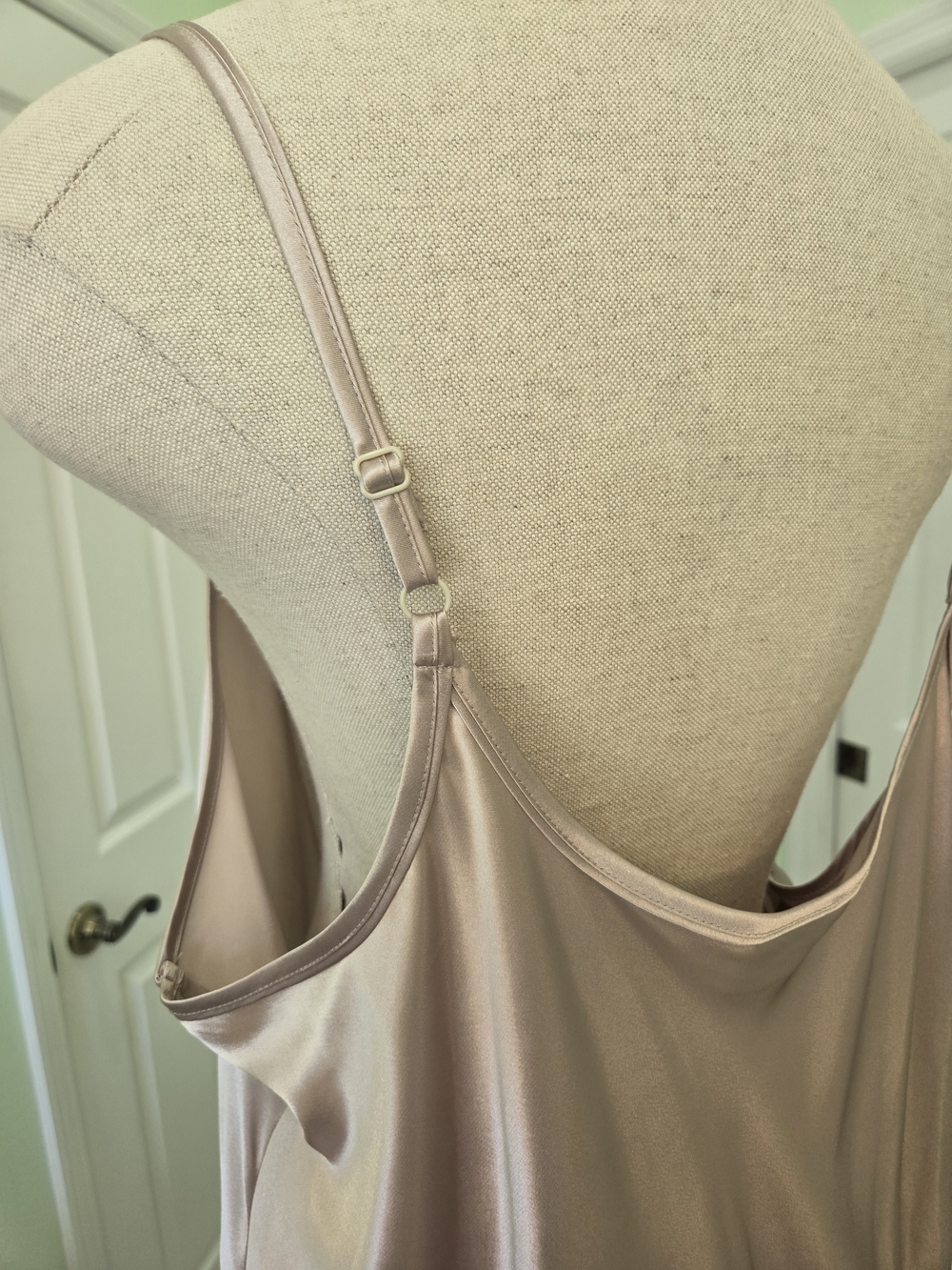 Cabernet Teal Floral Satin Robe with Beige Blush Slip Dress Nightgown Nap Dress - Picture 6 of 12